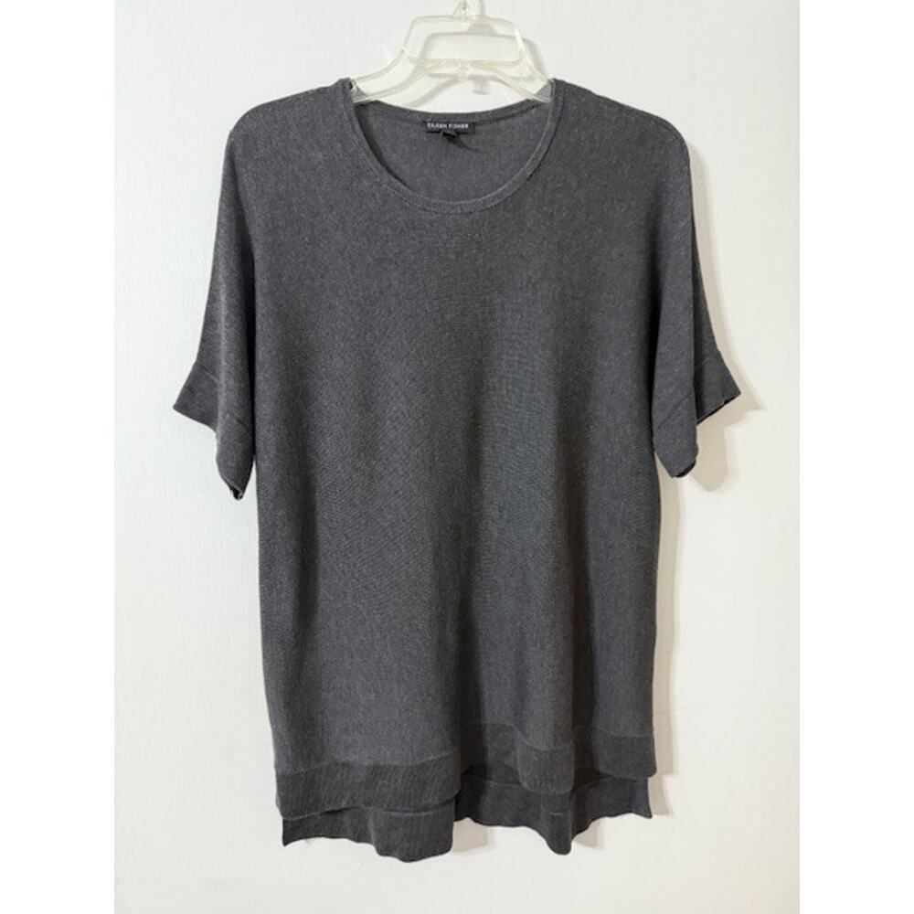 Eileen Fisher Women's Hi-Low Hem Silk Blend Shirt Sleeve Sweater-Size S/P